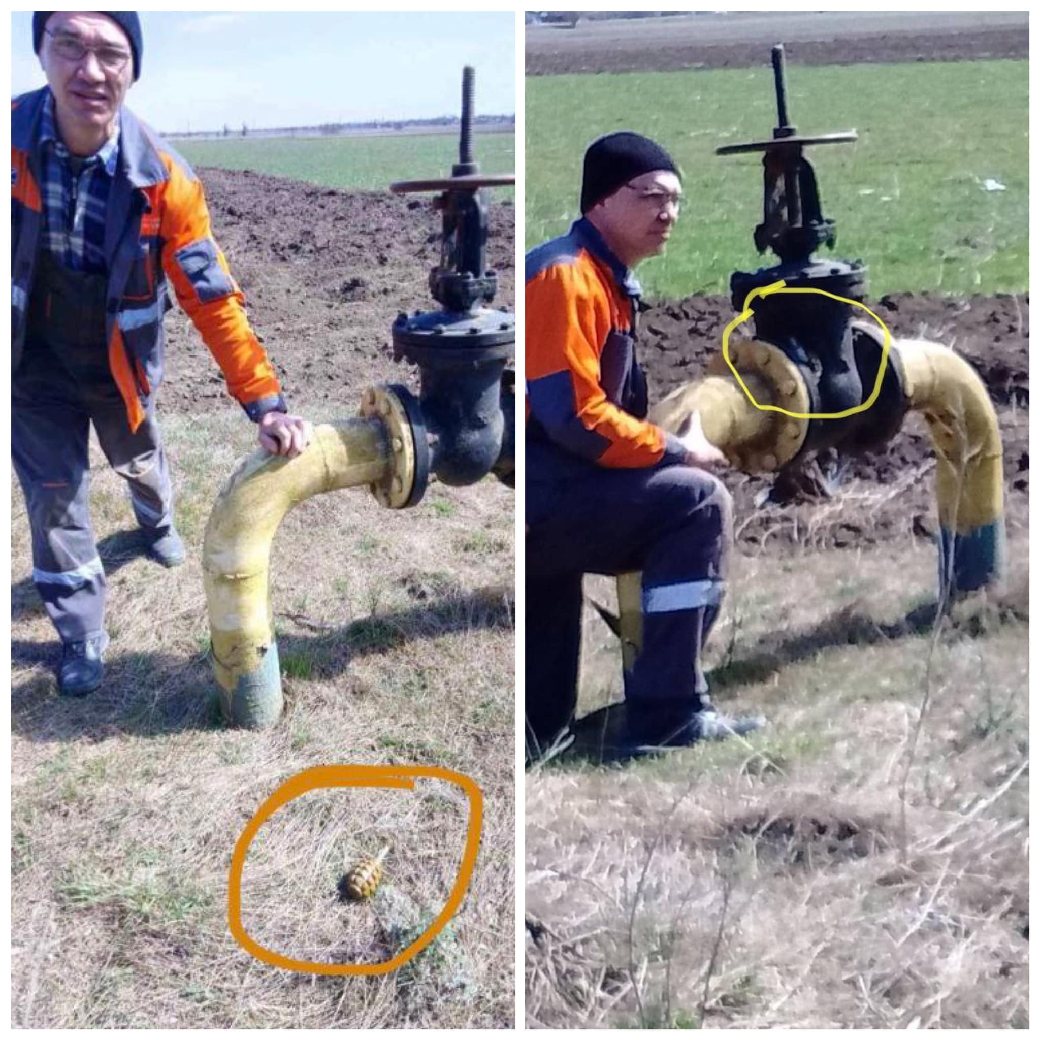 Розтяжка на виносній засувці в полі