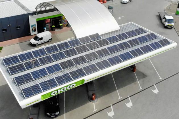 OKKO встановила 64 СЕС на своїх АЗК протягом 2025 року