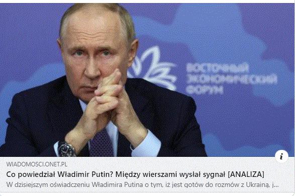 Що сказав Володимир Путін? Між рядків він послав сигнал - Onet