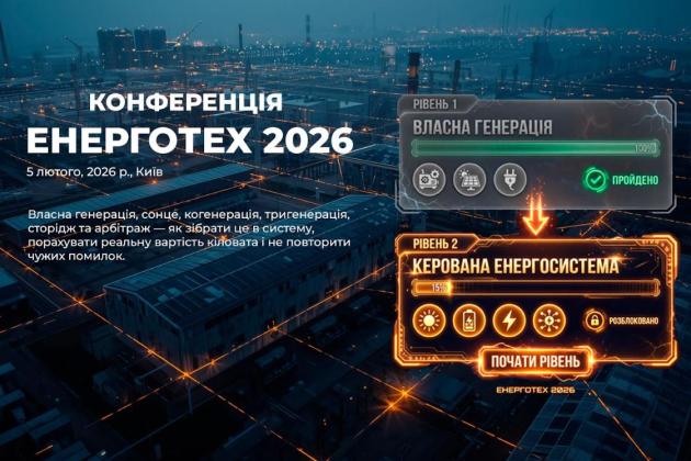 Конференція ЕНЕРГОТЕХ 2026: Енергонезалежність промислових підприємств
