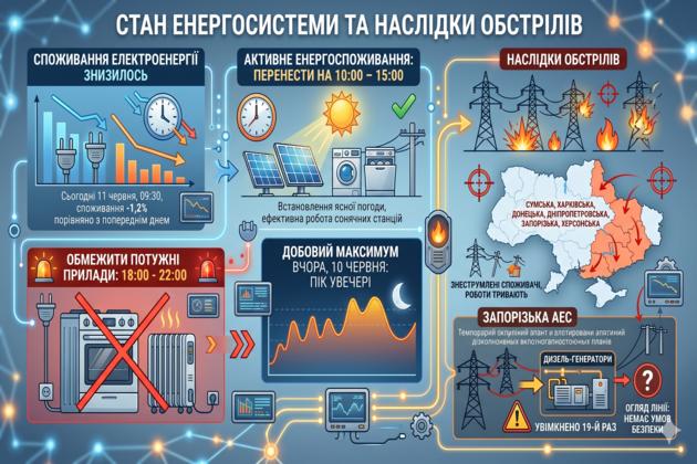 Ukraine's Power Grid Status: Consumption Drops, But ZNPP Back on Diesel Generators Due to Shelling